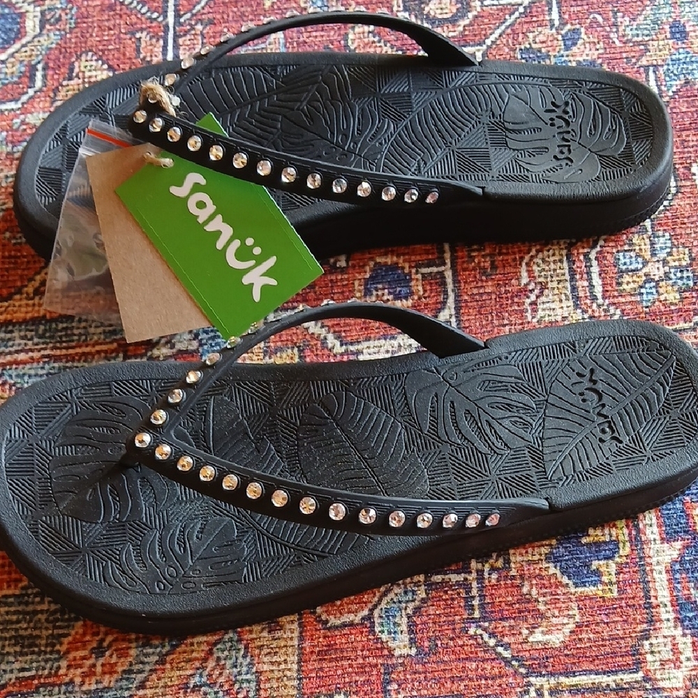 Sanuk Black Studded Sandals - Picture 3 of 3